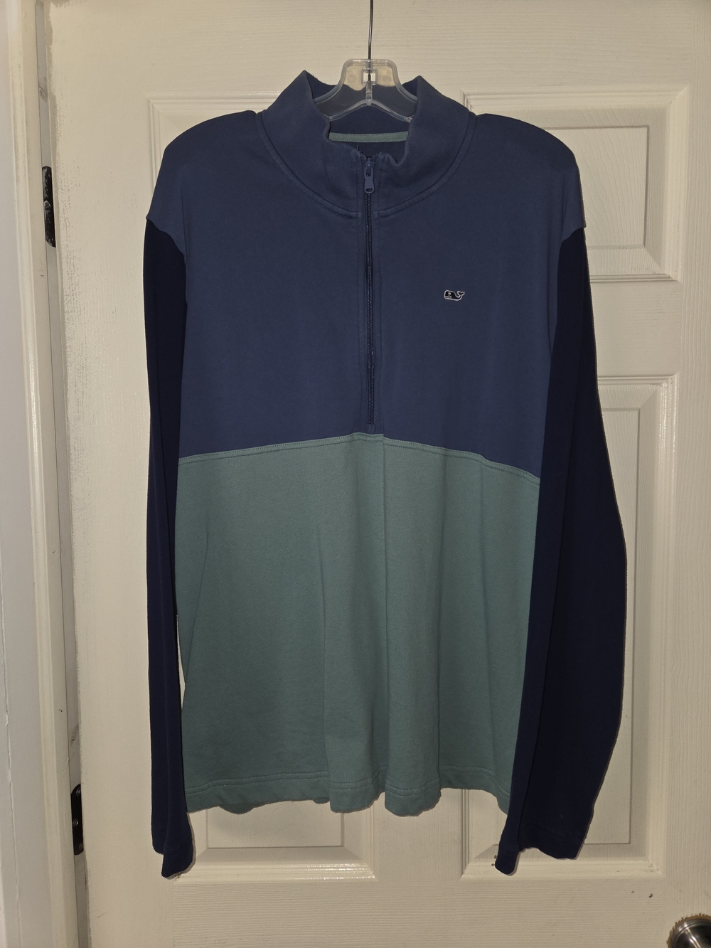 Vineyard Vines Men's XXL Colorblock Half-Zip Pullover - Navy & Teal